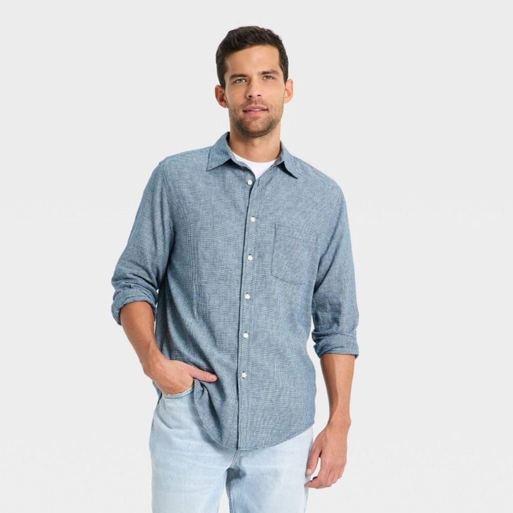 Goodfellow & Co - Men's Long Sleeve Button-Down Shirt - Goodfellow & Blue
